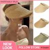 INS Hepburn Version Summer Eaves Empty Top Sun Hats For Women Headband Type Versatile Casual Roofless Beach Straw Cap Gorras
