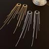 925 Silver Needle Korean Fashion Long Chain Tassel Earrings For Women Metal Earing Jewelry Trending Women's Drop Earrings