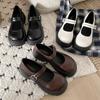 Fashion Versatile Retro Round Head Platform Small Leather Shoes Women's 2025 New Versatile Skirt Shallow Mouth Mary Jane Shoes