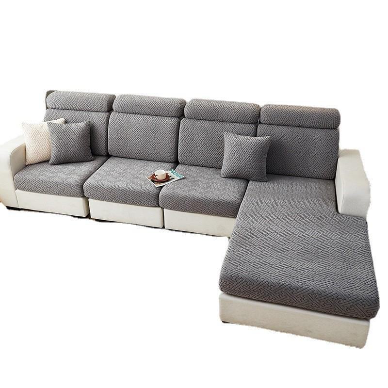 Комплект чехлов для дивана из однотонного нескользящего жаккарда