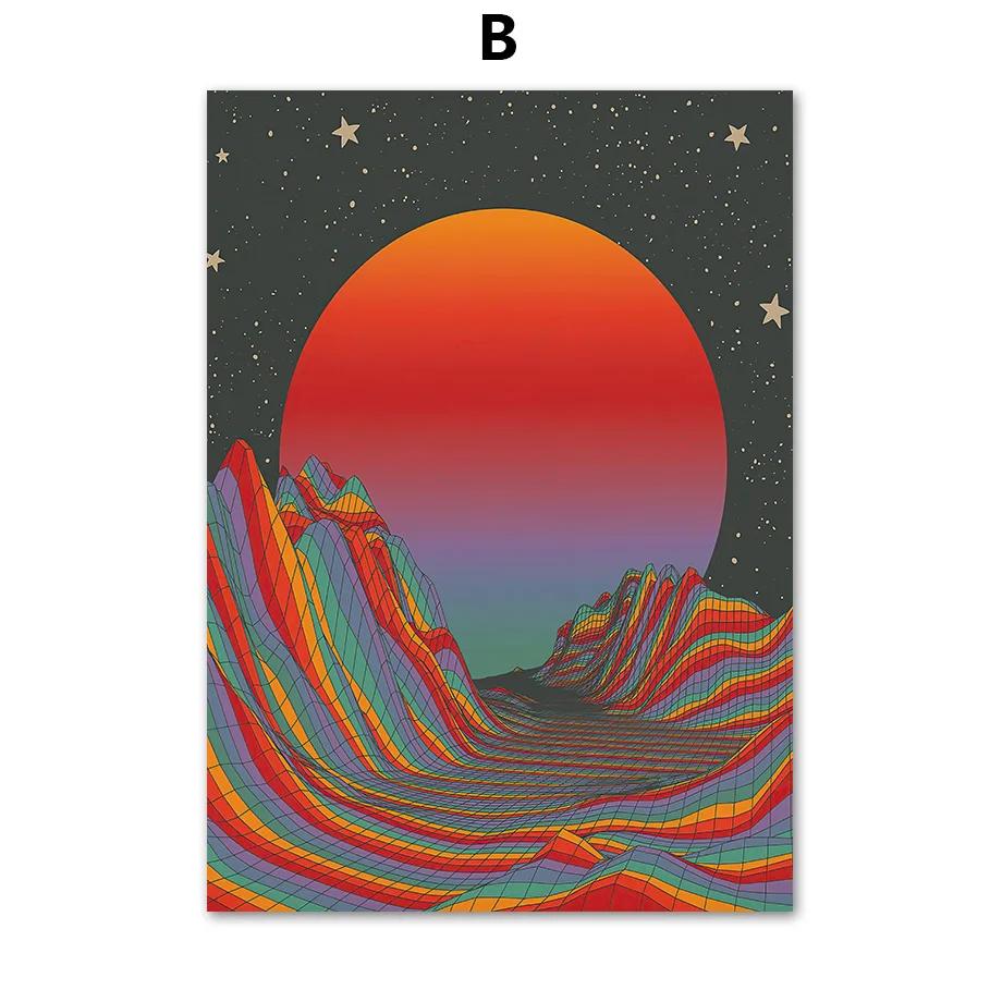 Психоделический глаз гриб рок-группа ретро бохо настенное искусство скандинавские постеры картины на холсте принты настенные картины для декора гостиной