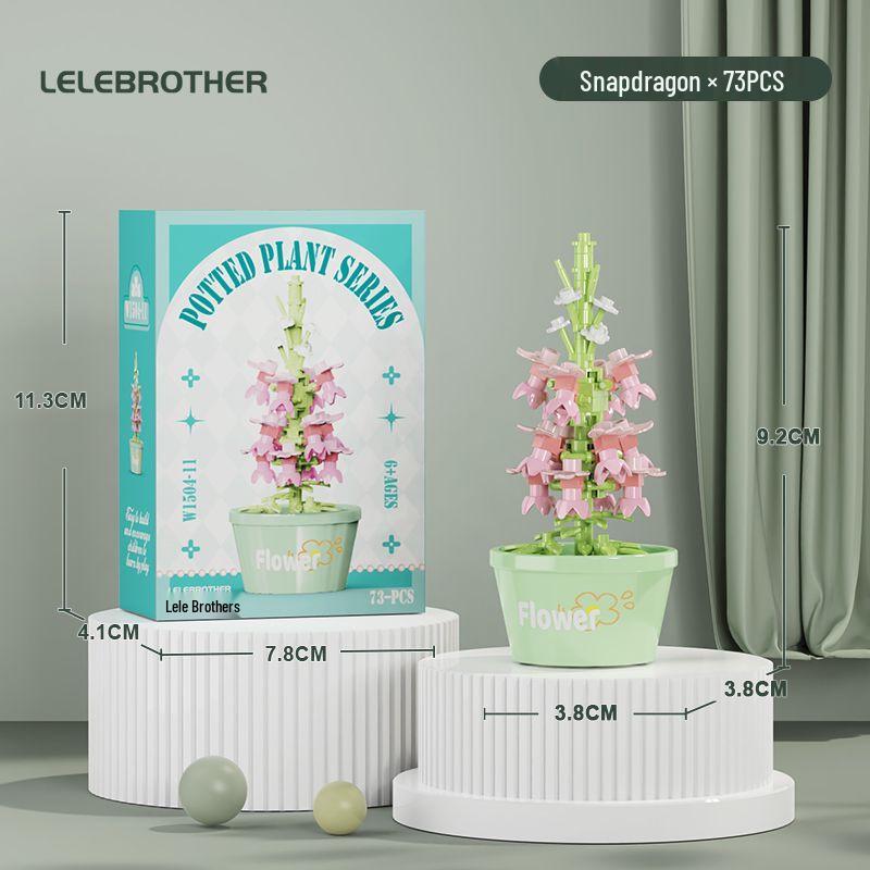 Cross-Border Lego Immortal Flower Basket Building Block Set - Rose Bonsai & Children's Assembly Toy for Teacher's Day Gift