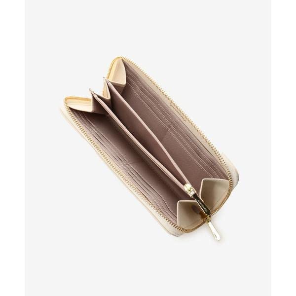 Кошелек двойного сложения с тиснением и точечной строчкой, длинный, розовый, бежевый [Samantha Vega]