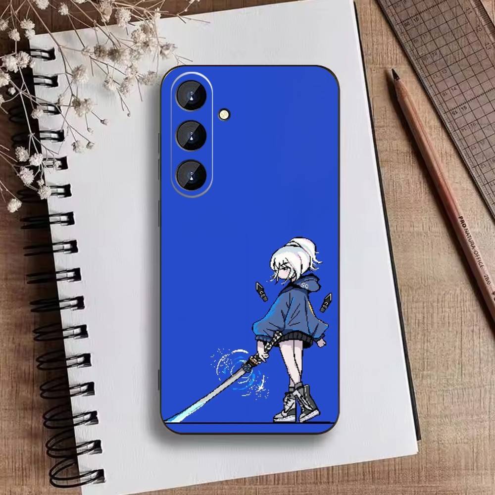 Cute Trendy Wuxia Phone Case For Samsung Galaxy A73,21,22,32,71,53,52,51,80,5G Soft Black Cover