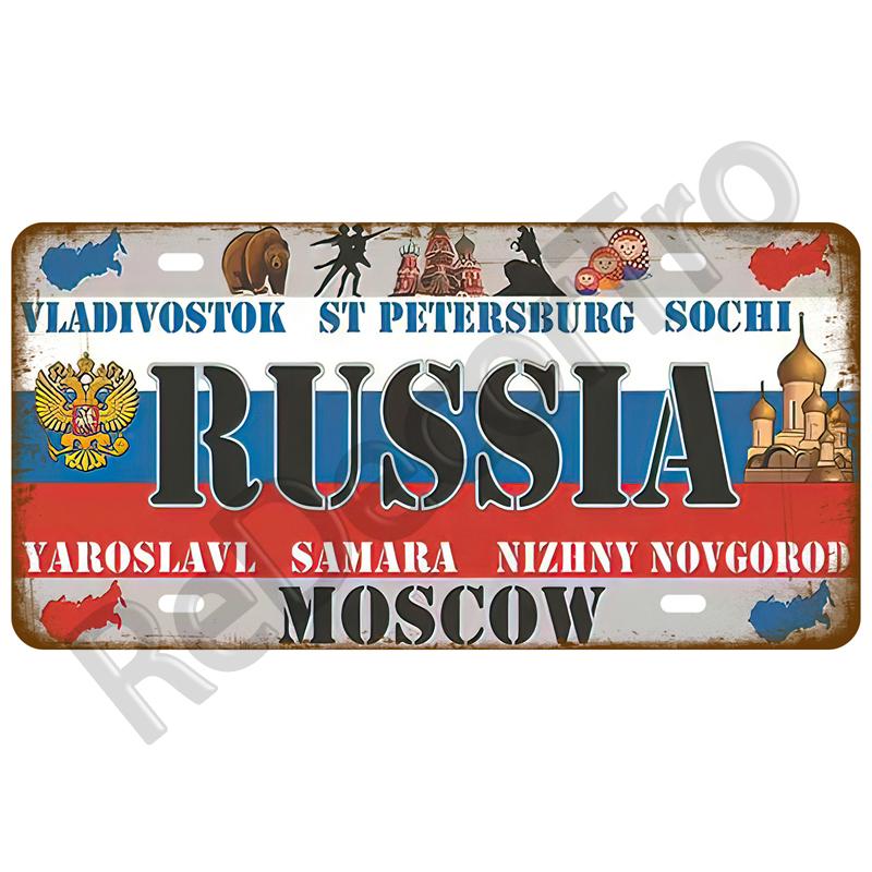 Metal Sign Germany USA Country Flag Tin Sign Plaque France Israel Spain Tinplate Plate For Wall Home Restaurant Craft Bar Decor