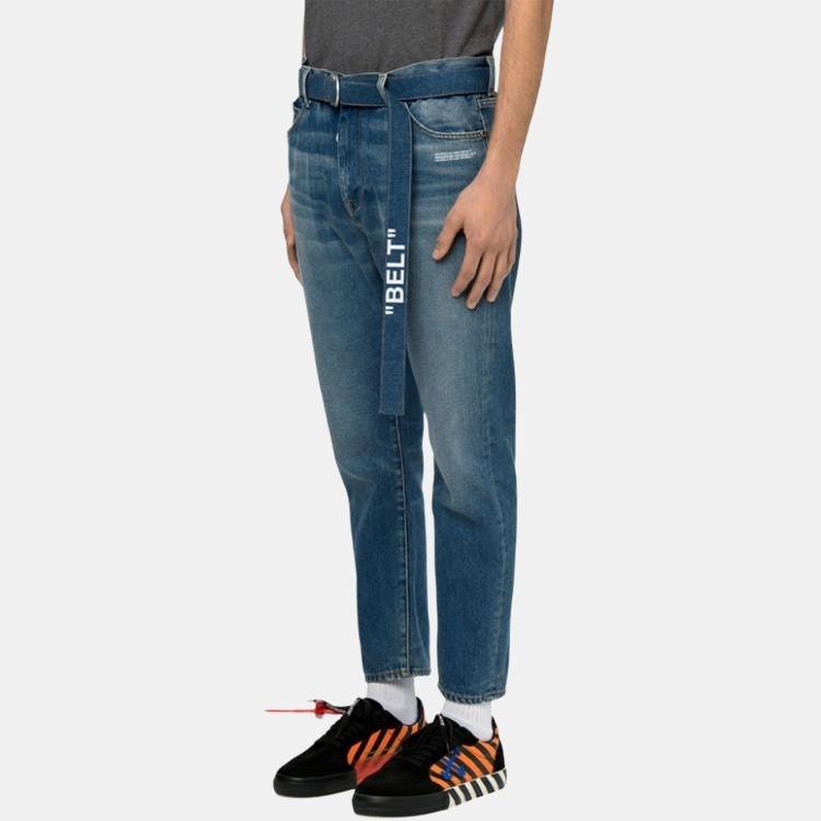 OFF-WHITE belted slim-fit jeans Men's OMYA005R20G660278701