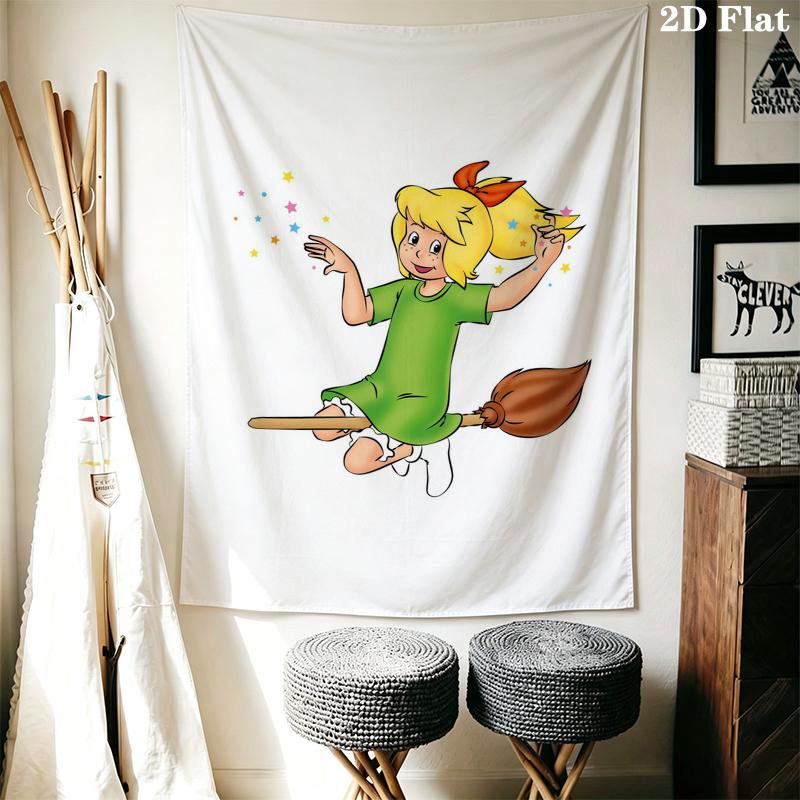 Bibi Blocksberg Wall Tapestry Aesthetic Wall Hanging Printed Fabric Blanket Decorative Tapestries for Bedroom Living Room Home Decor