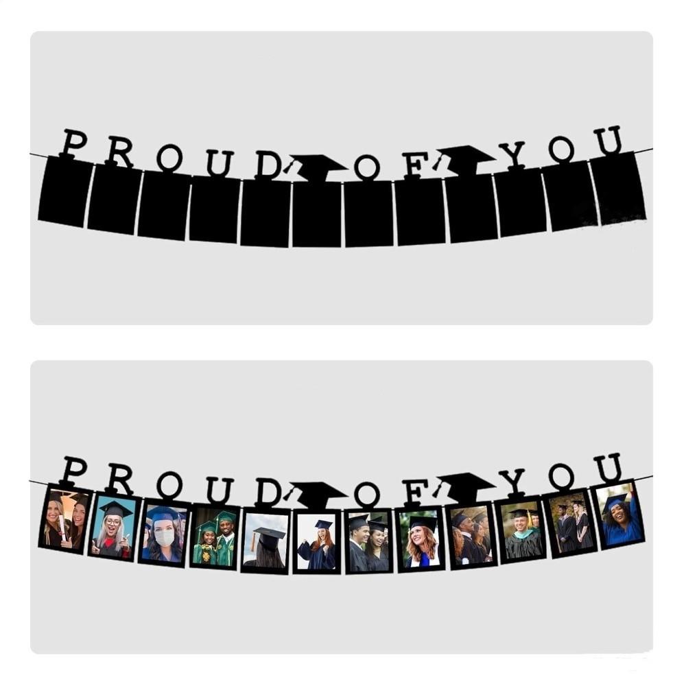 DIY 12th Grade Graduation Photo Banner Celebrate Graduation Seaso Congrats Grad Banner Paper Handmade Party Bunting Party Favors