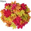 50Pcs Artificial Lifelike Maple Leaves Wedding Halloween Party Scrapbook Decor