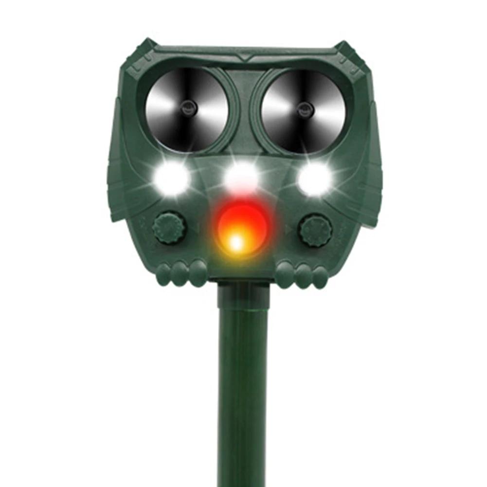 Ультразвуковой отпугиватель кошек и собак, водонепроницаемый, работающий на солнечной энергии, отпугивающий животных, светодиодная сигнализация для сада, теплицы, огорода