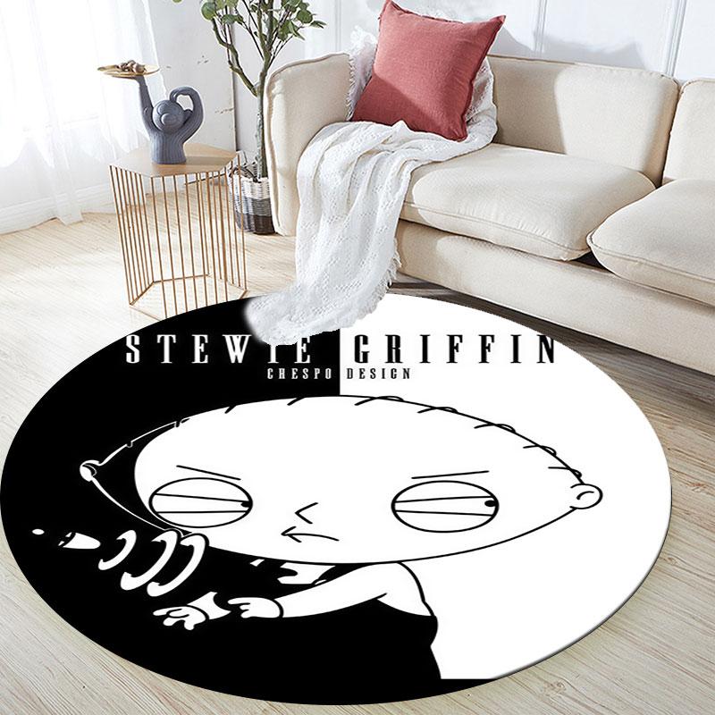Cute Stewie Griffin pattern round rug,Carpet Rug for Living Room Bedroom Playroom ,Non-slip Floor Mat,Holiday Gifts and Birthday Gifts.