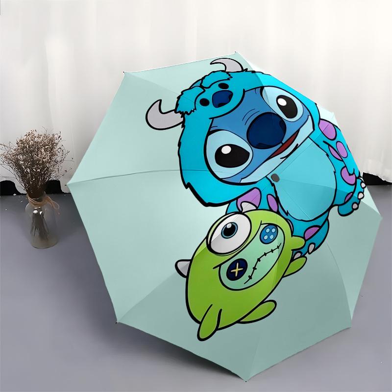 Disney StitchSulley Themed automatic opening and closing folding umbrella, portable - durable, 8-rib umbrella frame, very suitable for busin