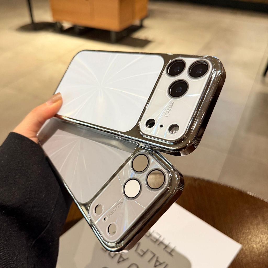 Электролитический чехол для iPhone 17 Pro Max с узором «Аврора» на диске, с защитой линз по всей площади
