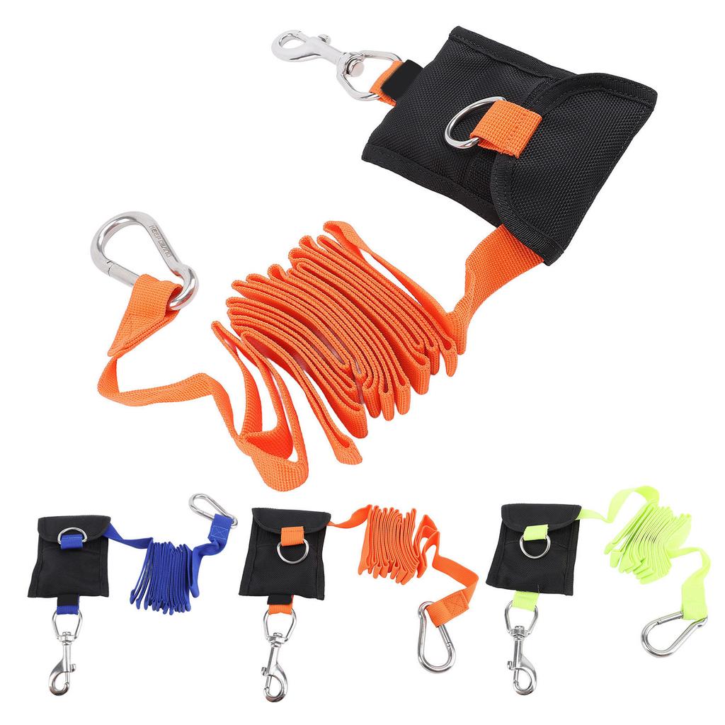 Scuba Diving Lanyard 2.6M Nylon BCD Side Mount Anti Lost Strap Underwater Safety Rope with Stainless