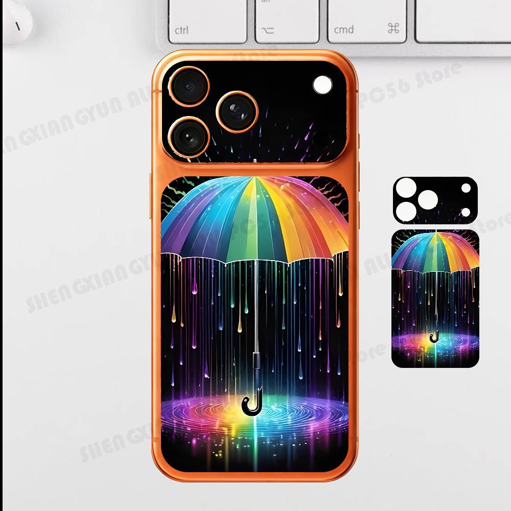 Rainbow Umbrella For IPhone 17 Pro ProMax Full Back Cover Decal Wrap Skin Rear Protective Sticker Film