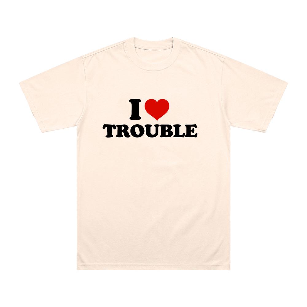 LIV Morgan I Love Trouble Shirt Men's Casual Breathable T-shirts Women High Quality Cotton Tees O-neck Short Sleeve Comfort Tops