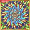 HUACAN Diamond Mosaic Cross Stitch Mandala 5d Diamond Painting Kit Flower Diamond Embroidery