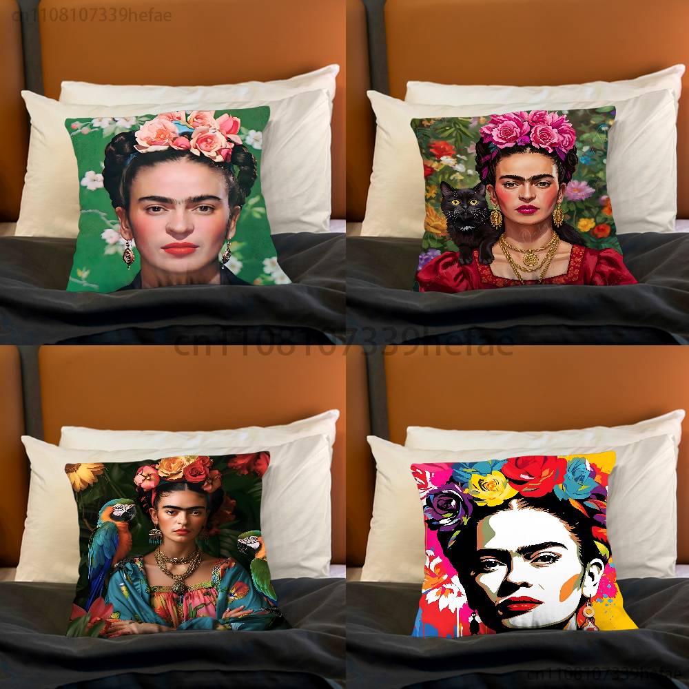 Fashion FFridaS KKahlo Pillow Cases for Bedroom Living Room Sofa Home Decor Polyester Cushion Cover with Zipper