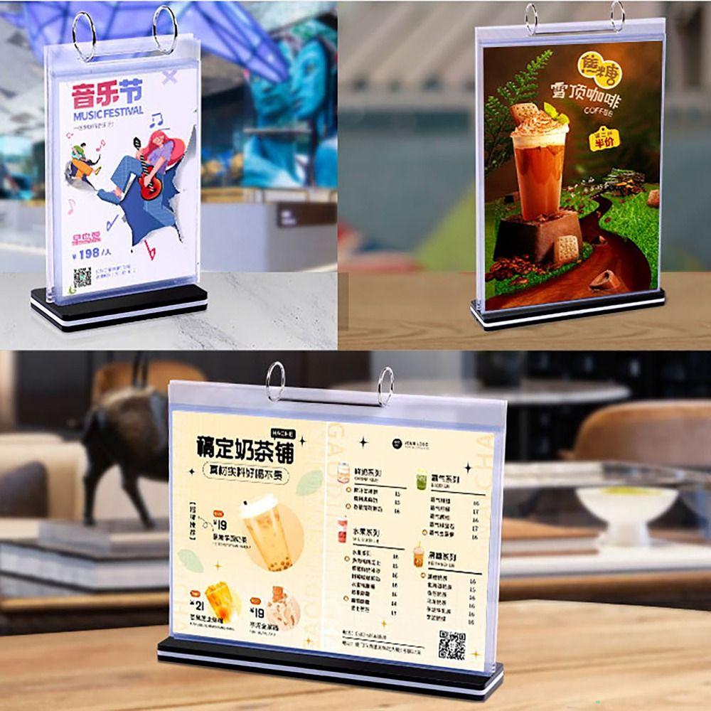 Waterproof Table Menu Stand A4 A5 A6 Flip Menu Stand Clear Paper Menu Display Stand  Dining-table
