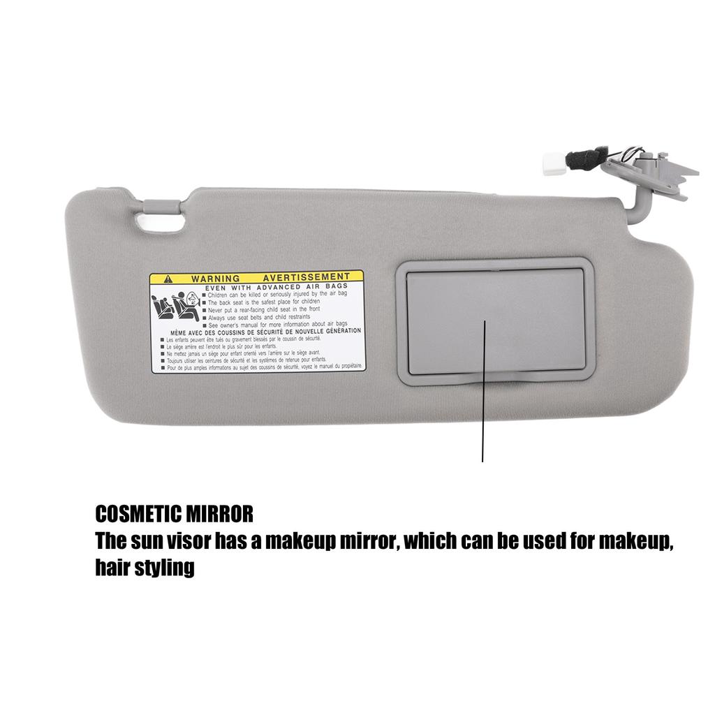 Солнцезащитный козырек с зеркалом, боковой солнцезащитный козырек, солнцезащитный козырек в сборе, серый, с защитой от УФ-излучения, 852013K010QD, сменный для Sonata 2006‑2008