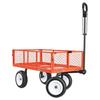 Garden Cart, 408.2 kg, Heavy Duty Steel Yard and Garden Utility Wagon with 10-Inch Tires, Outdoor Gardening Stool with Adjustable Handle, Detachable