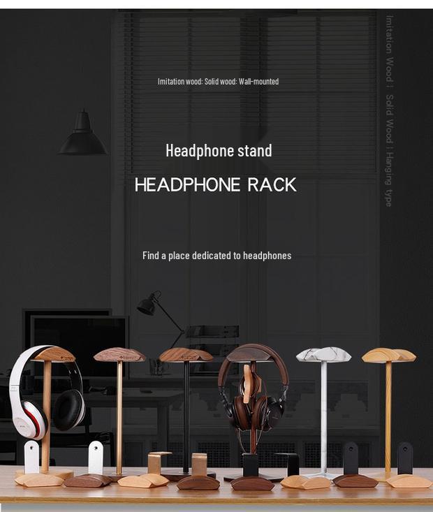 Прочная подставка для полноразмерных наушников из черного ореха - Простой деревянный держатель-дисплей
