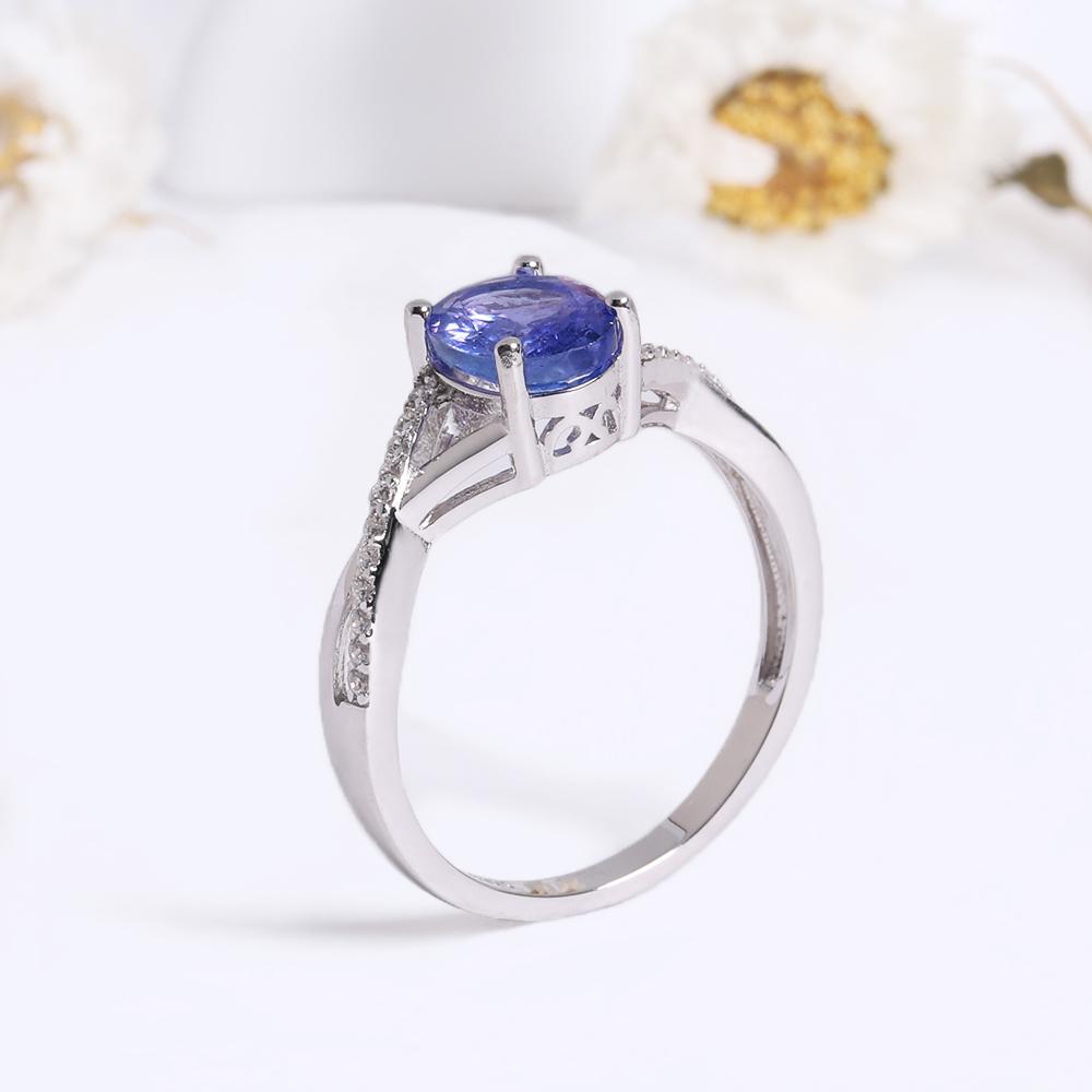 Кольца с натуральным 1,9-каратным синим танзанитом, овальные, 6*8 мм, качественные инкрустированные драгоценные камни, серебро 925 пробы, изящные ювелирные украшения для женщин, мам, хороший подарок