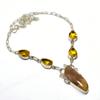 Crazy Lace Agate Citrine Gemstone 925 Silver Plated Jewelry Necklace 18"