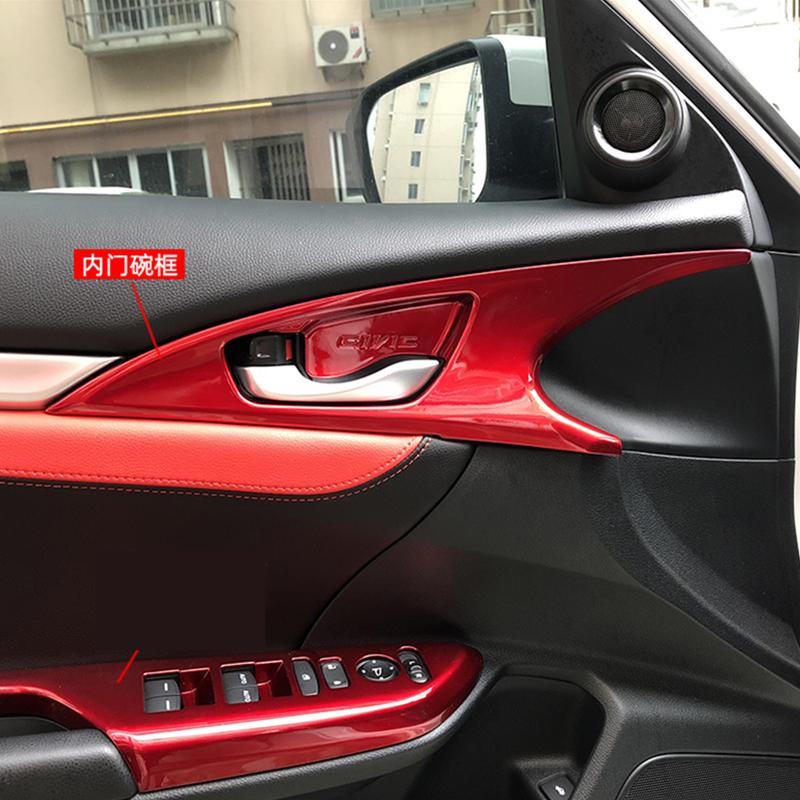 Для Honda Civic 2018 2017 2016 автомобильная внутренняя дверная ручка накладная рамка 4 шт./компл. ABS углеродное волокно стильное украшение