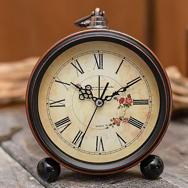 Ретро Металлический 5-дюймовый Бесшумный Будильник - Настольные часы в европейском стиле для спальни или гостиной