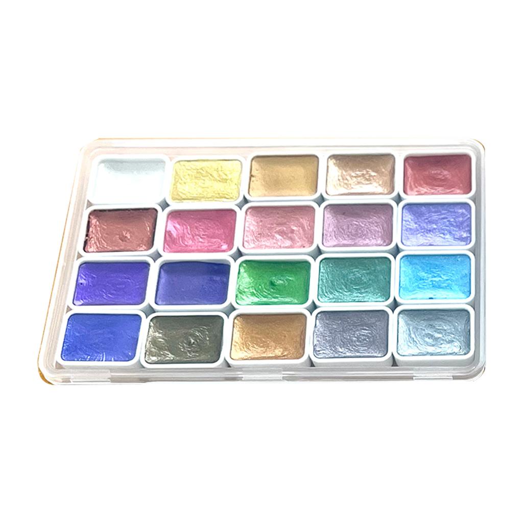 20/42/60 Цветные блестящие акварельные краски Набор перламутровых цветов Художественный набор для рисования на тканевой бумаге DIY Crafts