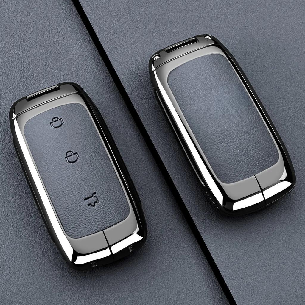 Чехол-брелок из цинкового сплава и кожи для автомобильного ключа Geely EX5 Galaxy Starship 7 EM-i L7 E8 E5, корпус брелока, аксессуары