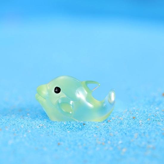 10шт дельфин орнамент дисплей сад светящаяся смола мох микроландшафт поставки