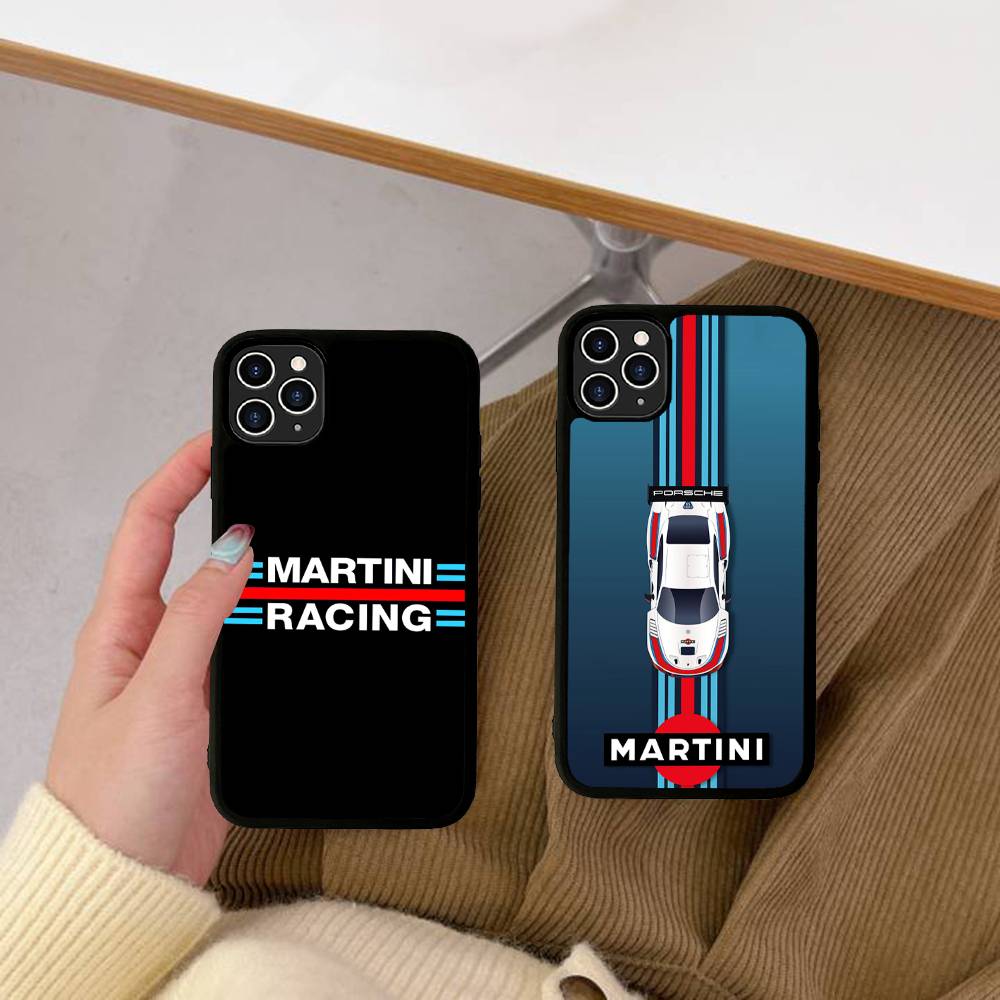 Чехол для телефона M-Martini Racing с горизонтальной полосой из ПК+ТПУ для IPhone 11 12 13 14 15 16 17 Plus Pro Max