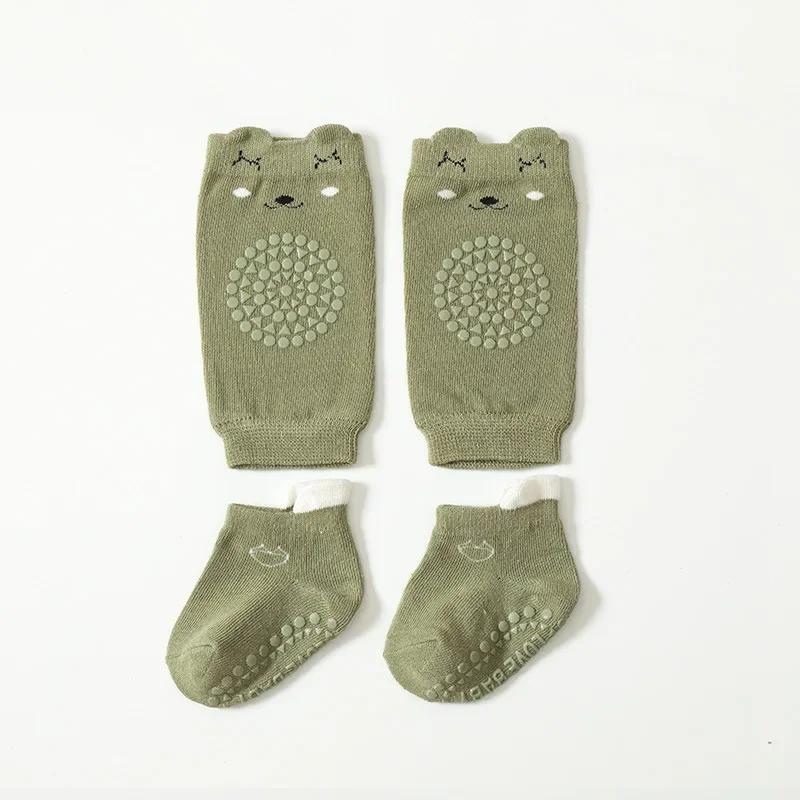 Crawling Safety Pads Socks Set Summer Baby Knee Cartoon Anti-slip Socks KidFloor Socks Kneecap Walking Protector for Girls Boys