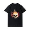 Plus Size 30 Patterns Cotton Harajuku Men T-Shirt Skull Print Tees Round Neck T Shirt Casual Tops
