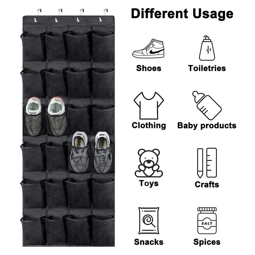 1x 24-секционный настенный органайзер для обуви, органайзер за дверью, нетканый органайзер для шляп и обуви, органайзер для ванной комнаты