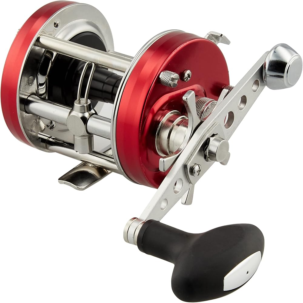 AbuGarcia Ambassadeur 6501CS Rocket Red Леворукая Круглая Рыболовная Катушка с Противовесом на Рукоятке