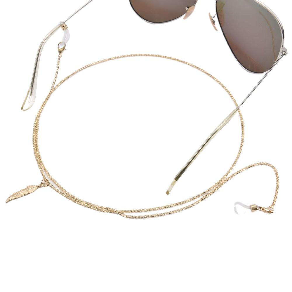 Leaf Pendant Sunglasses Chain Straps Lanyards Metal Chain Splicing Style Chain Glasses Hanging Rope Holder Cord Lanyard
