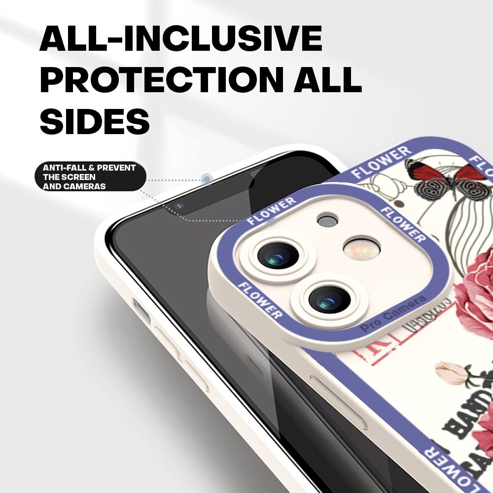 Для iPhone 16 15 14 Pro Max Redmi Note 13 12 Pro Samsung S25 S24 Ultra A13 A14 A15 A16 Красивый чехол с цветочным дизайном и полнообъективной камерой