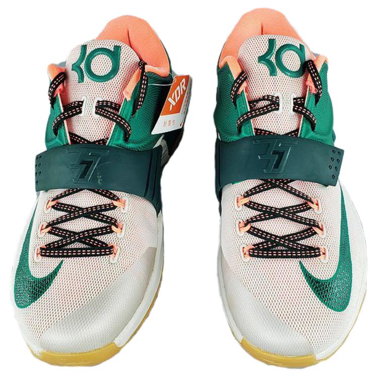 Nike KD 7 Удобные Прочные Нескользящие Износостойкие Низкие Баскетбольные Кроссовки Мужские кроссовки Зеленый Бежевый 653997-330