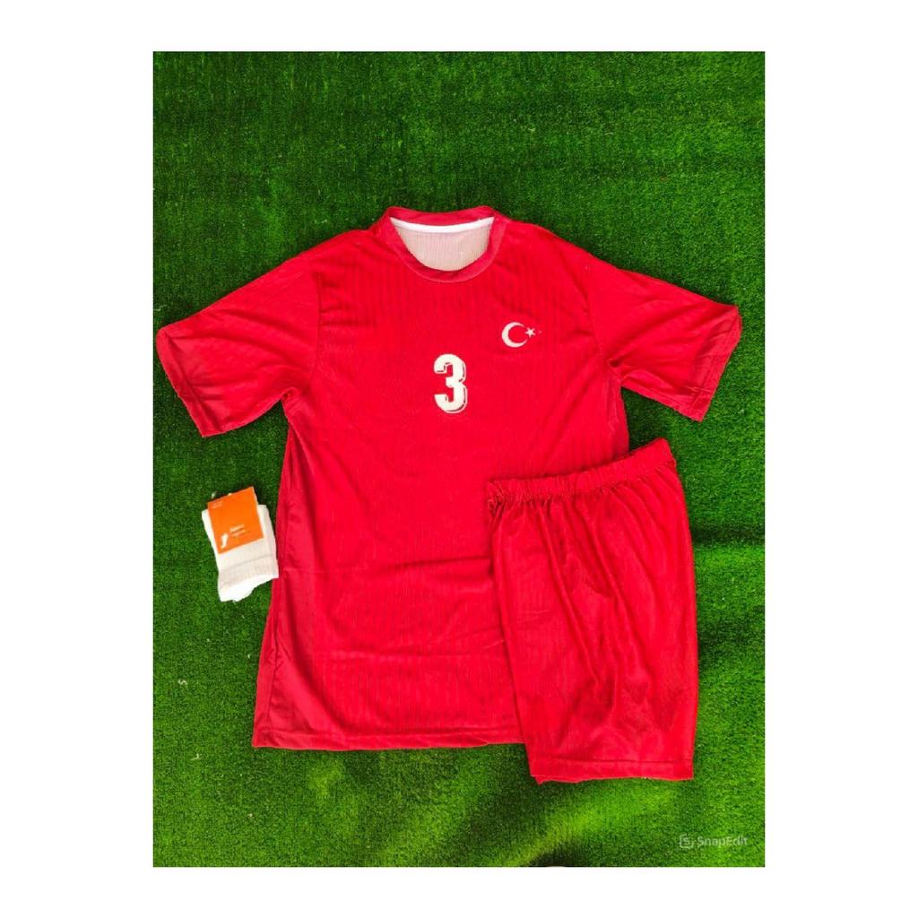 Merih Demiral Trkiye 2024 European Championship Red Children's Jersey (jersey Shorts Stockings)
