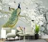 Bohemian Peacock Floral Blossom Tapestry Wall Decor Art Print Luxury Spring Mural for Living Room Home Accent Decoration