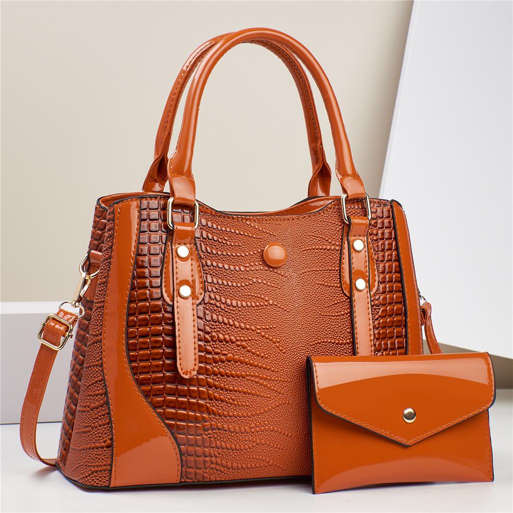 New Designer 2 Piece Set Handbags Luxury Leather Women Bag Large Capaity Lady Shoulder Bag Fashon Female Crossbody Bag