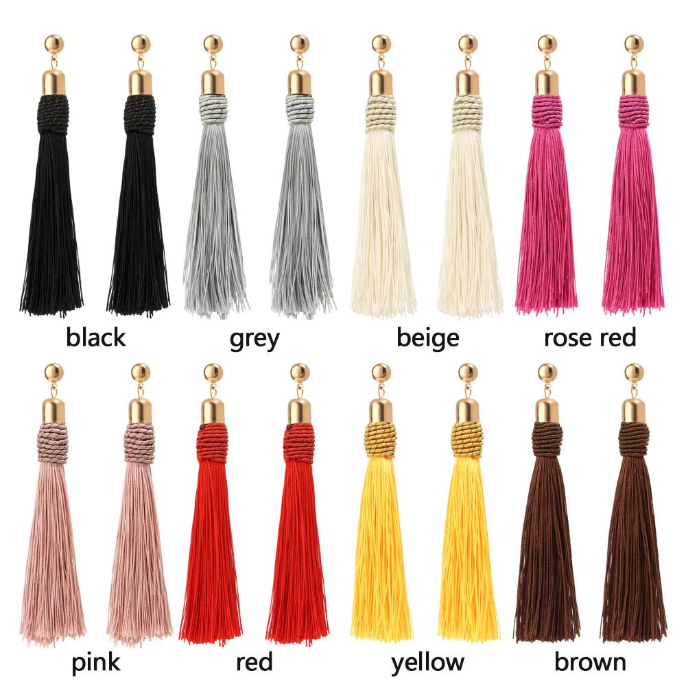 Женские серьги-капли в этническом стиле в винтажном стиле в стиле бохо, висячие серьги-кольца с кисточками