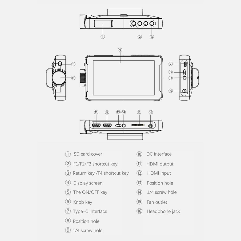 Viltrox DC-550 Pro 5,5-дюймовый портативный монитор 4K HD-видео 1200 нит 1920*1080 пикселей 3 типа питания