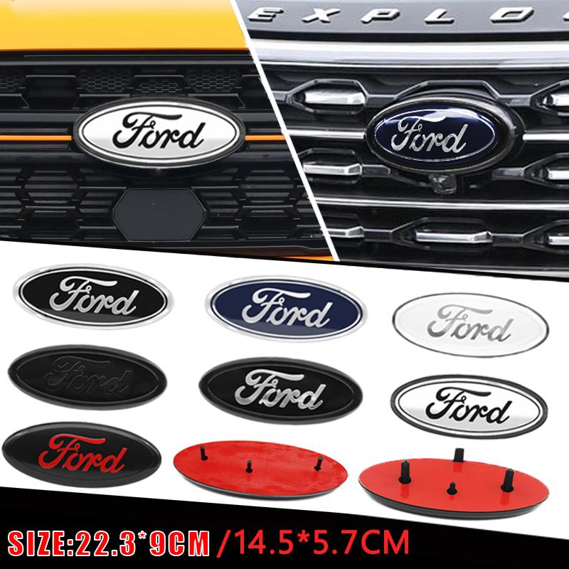 KLYE5 Car Front Rear Badge Sticker For Ford Focus MK2 3 MK3 MK4 ST Mondeo Festiva Fusion Suit Fiesta Trunk Emblem Decor Auto Accessory