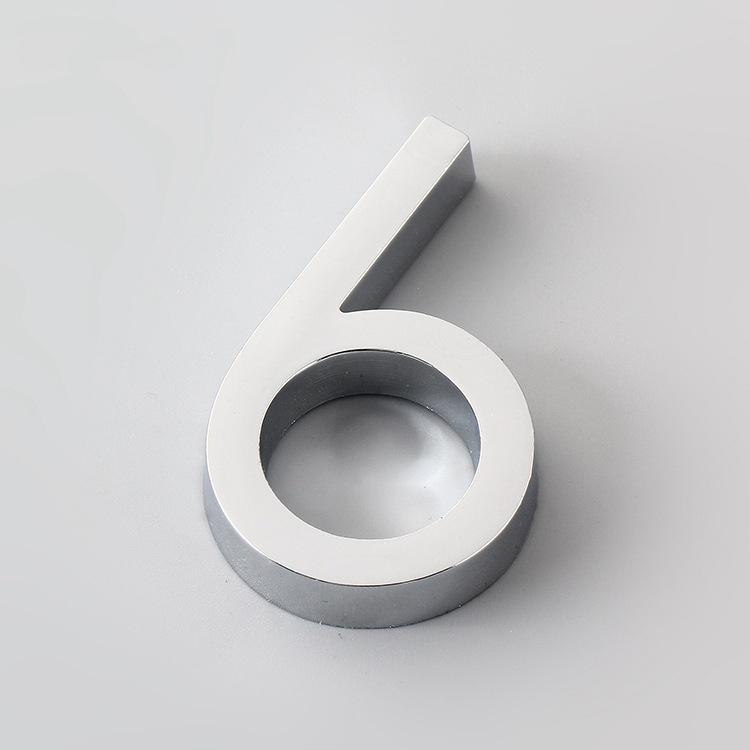 Модные наклейки-таблички с адресом, номерные таблички для отеля с гальваническим покрытием, 3D-знак для дома от 0 до 9, цифры для ворот, дверная табличка, номерная бирка, самоклеящаяся, для дома, ящика