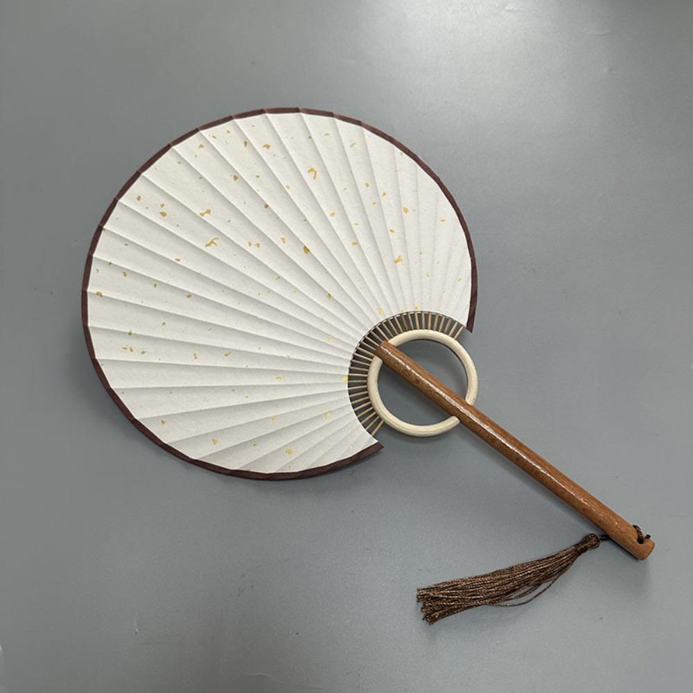Vintage DIY Xuan Paper Fan Classical Round Fan Portable Hand Painted Fan  Painting