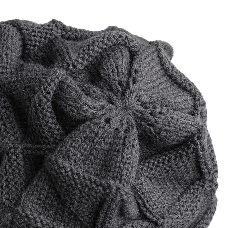 Winter Knitted Hat for Women Baggy Slouchy Beanie Hats Outdoor Warm Cap Bonnet Female Snow Skiing Warm Woolen Caps